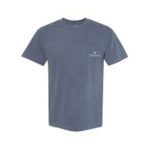 Tommy Bahama Shirt Unisex XL Navy Blue Relax Fishing Crewneck Tee Chest Pocket